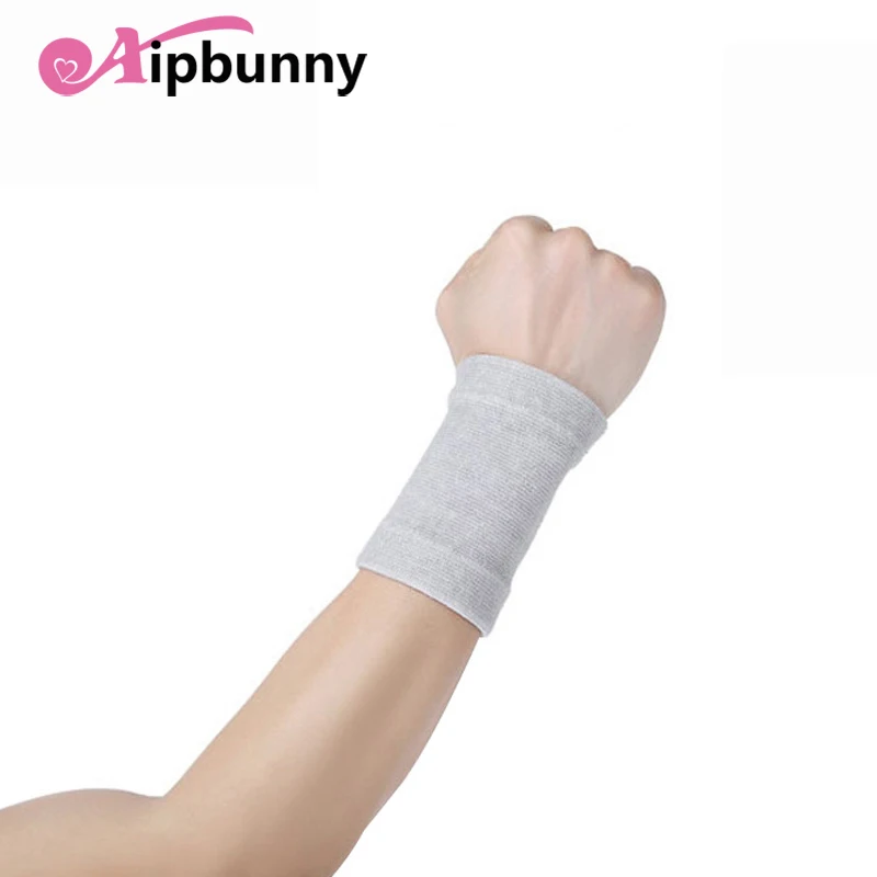 2 шт. бамбуковое волокно эластичный браслет ручные спортивные суппорты фитнес