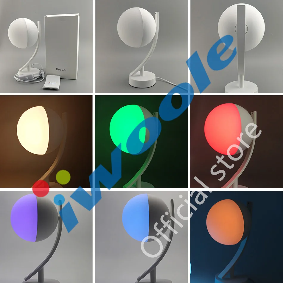 IWOOLE Smart LED Desk Lamp Wifi RGB 16 million color light Dimmable Night Lights 110V 220V 7W Alexa Google Home Table | Лампы и