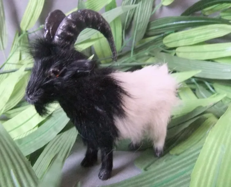 

small cute simulation black head goat toy lifelike handicraft prop sheep doll gift about 12x13cm