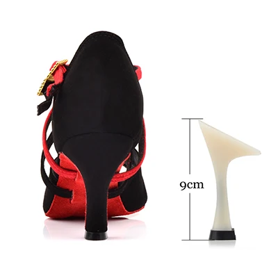 Black 9cm SHOUDANC/женские босоножки; вечерние туфли для латиноамериканских танцев; черные замшевые туфли для танцев; двухцветные туфли для танцев на шнуровке - Цвет: Black 9cm