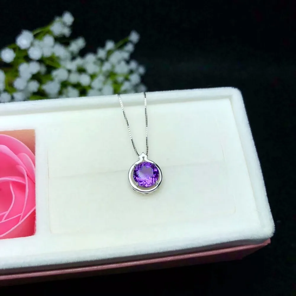 KJJEAXCMY boutique jewels 925 инкрустация из чистого серебра ожерелье натурального аметиста +