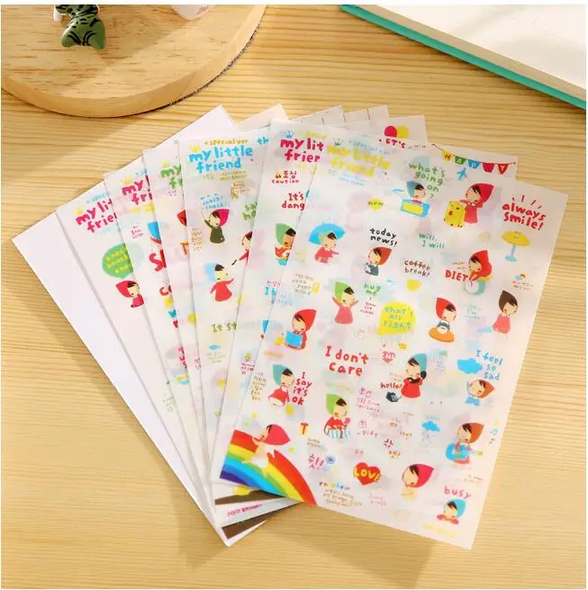 1 Набор/6 шт. наклейки из ПВХ оригинальный маленький красный капот наклейка для