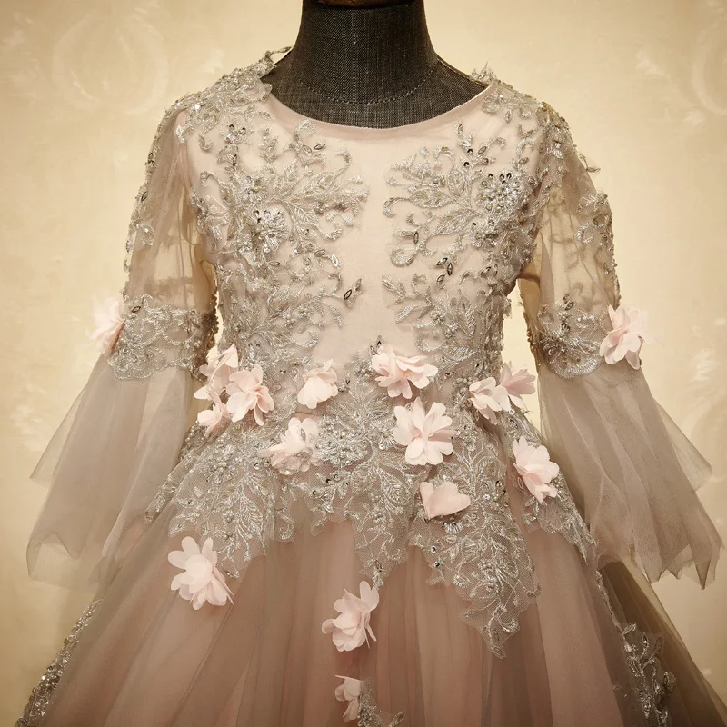 Новый SSYFashion платья в цветочек для девочек свадьбы детей вечерние платье