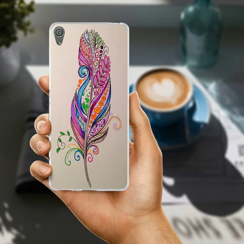 Красочные акварели перья Ясно чехол для sony Xperia Z Z1 Z2 Z3 Z4 Z5 компактный M2 M4 M5 T3 X XA E3 E5
