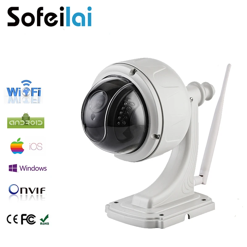 1080p HD WIFI PTZ скоростная купольная ip камера Беспроводная 2 8 12 мм оптическая 4xzoom len