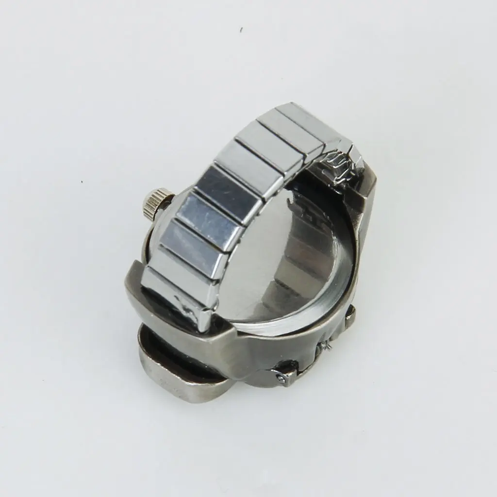 YCYS-Bronze Flip-Up Skull Cover Finger Ring Watch Stretchy Watchband | Наручные часы