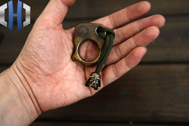 Латунный ремешок EDC DIY латунная пряжка черный рыцарь Зонт нож кулон подвесной