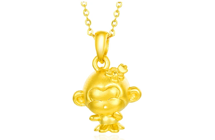 Подвеска из желтого золота 24 карата/подвеска в виде принцессы с обезьяной 1 84 г |