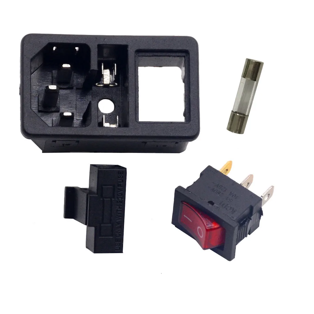 С предохранителем 10 А! Красная синяя черная оранжевая флейта IEC 320 C14 входная