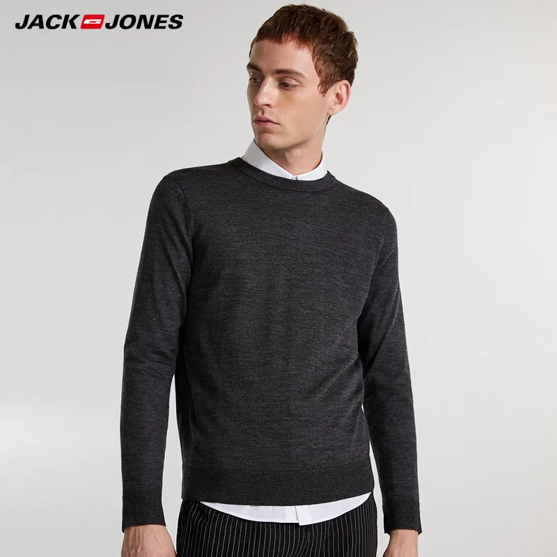 Jack Jones осень зима новый мужской круглый вырез шерстяной свитер | 218324540|Джемперы|