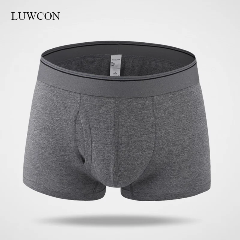 LUWCON 4 шт./лот хлопковое Мужское нижнее белье трусы боксеры однотонные удобные