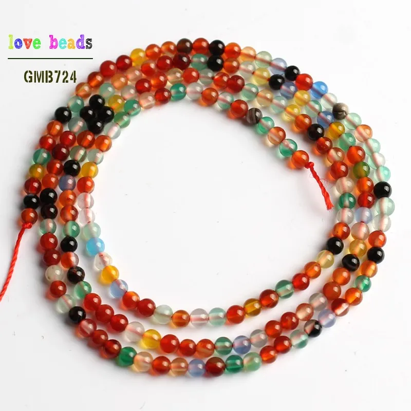 multicolor agate Круглые Бусы из натурального камня Амазонит кварцевый Агаты бусины для изготовления ювелирных изделий Бисероплетение DIY браслет 2 мм 3 мм 1" нити - Цвет: multicolor agate