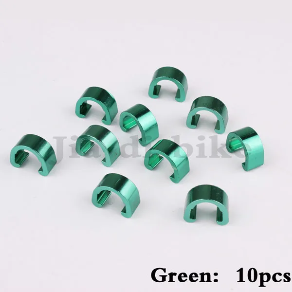 Green10pcs MUQZI 10 шт. MTB велосипедная Рама u-образная Пряжка для тормозного кабеля Корпус шланга переключатель кабеля Направляющие кнопки стационарная труба зажимы - Цвет: Green10pcs