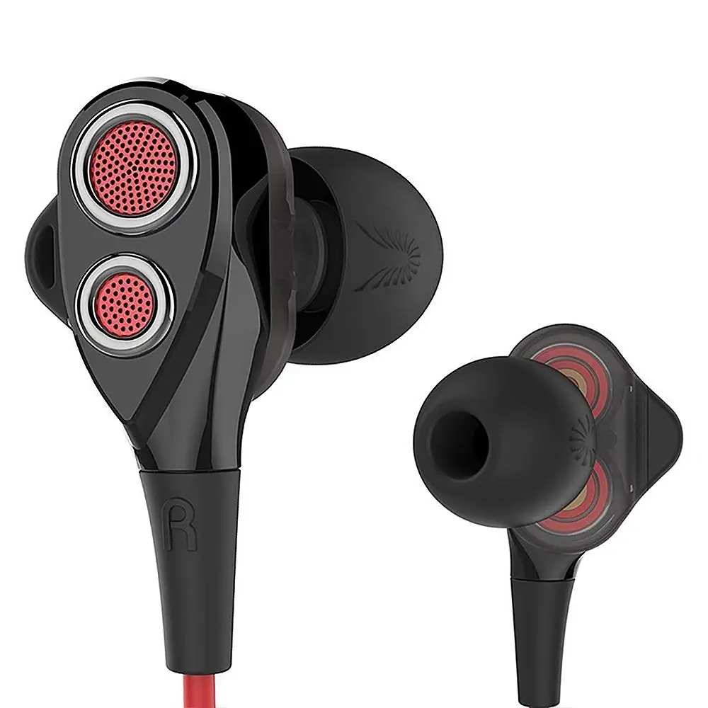 Uiisii T8 наушники вкладыши с микрофоном Stereo двойной динамические драйверы сильное