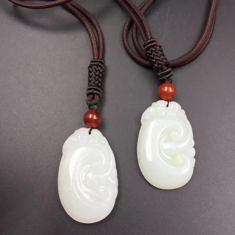 Natural Xinjiang Hetian jade white wishful pendant 25 * 40mm with certificate | Украшения и аксессуары