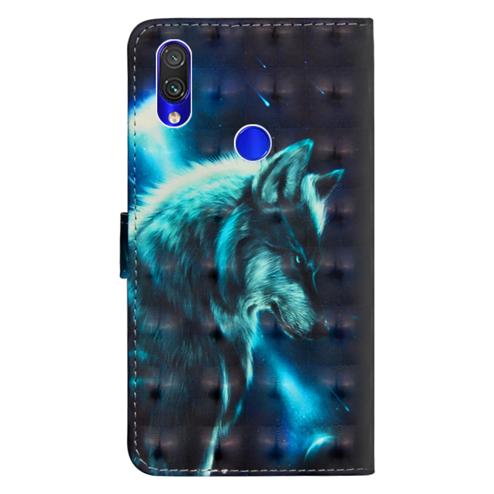 Чехол книжка с 3D рисунком для Xiaomi Redmi 7 Стильный чехол телефона Note / Pro