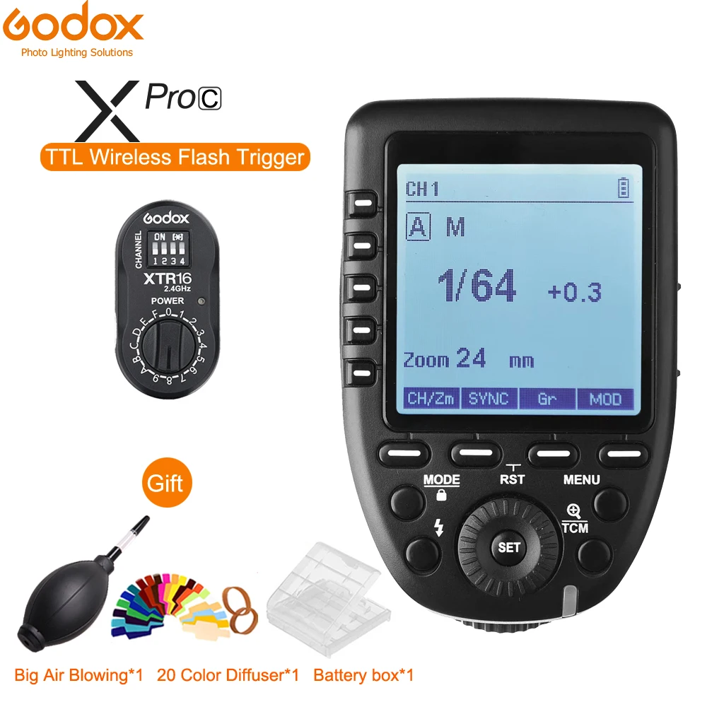Триггер вспышки Godox Xpro C/N/S/F/O/P TTL HSS 2 4G + XTR 16 приемник для AD360 II /DE/QT/DP/QS/GS/SK/студийная