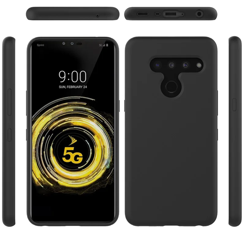Жидкий силиконовый чехол для LG V50 ThinQ 5G Мягкая гелевая Резина высокого качества