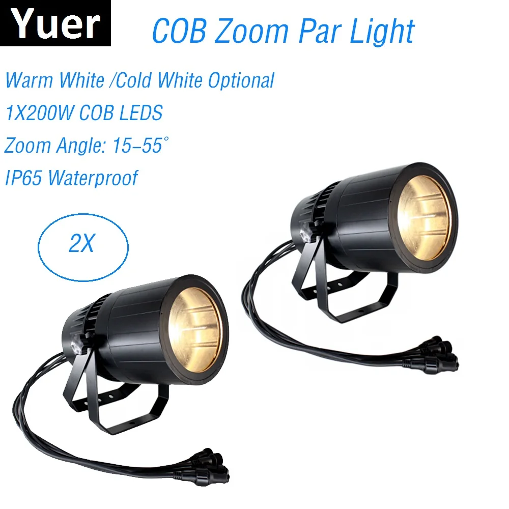 Светодиодный Par COB 200 Вт теплый/холодный белый LED Lyre сценическое освещение