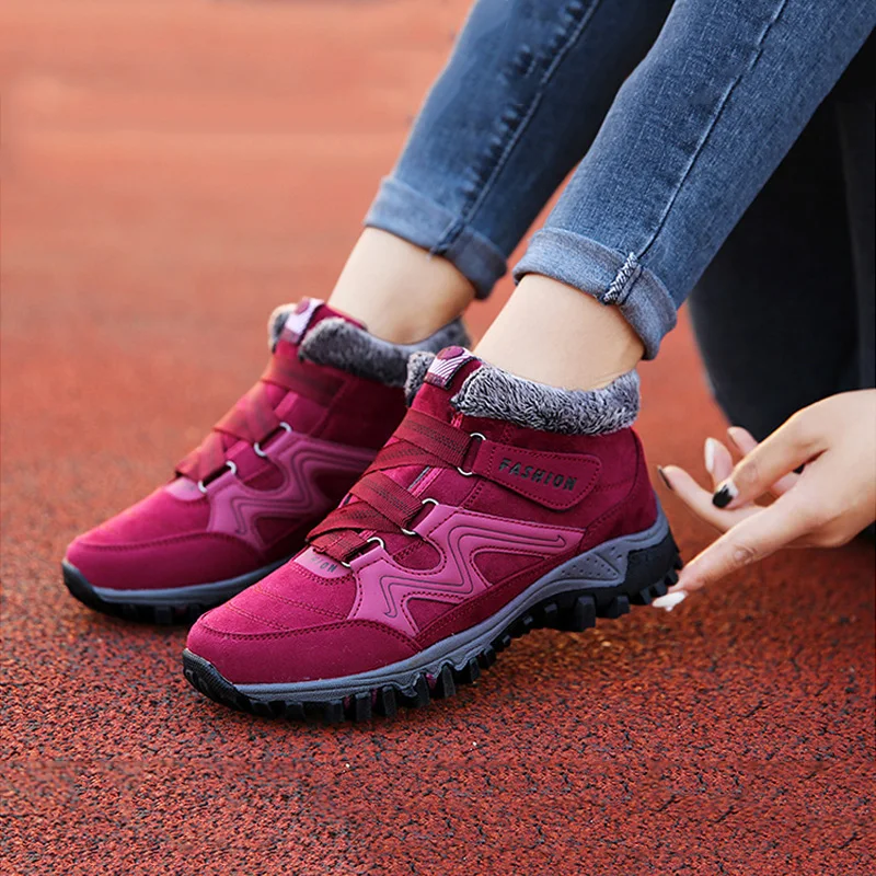 2019 модная Осенняя женская обувь зимние сапоги женские теплые на меху зимняя