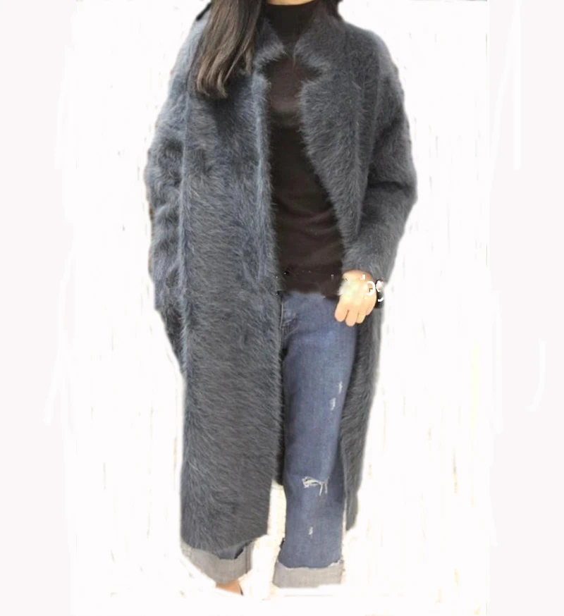 genuine knitted mink cashmere sweater women pure cardigan knit jacket fashion winter long fur coat |