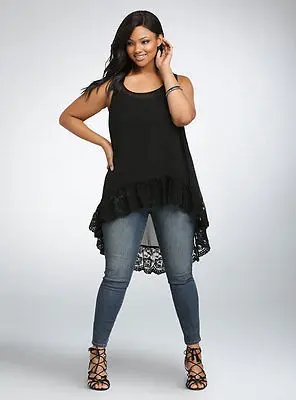 Женская длинная майка без рукавов с круглым вырезом шифоновая рубашка большого