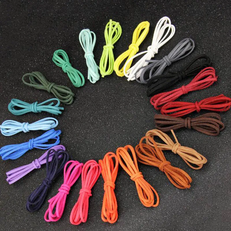 

10pcs 3mm Flat Suede Cord Korean Velvet Faux Leather Cord String Rope Thread for DIY Bracelet Necklace Jewelry Making Findings
