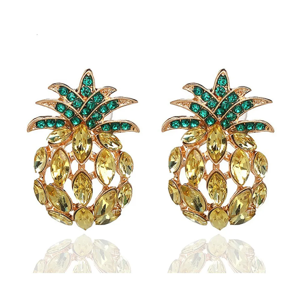 Горячие Роскошные Стразы сережки в виде ананасов Bijoux женские свадебные серьги