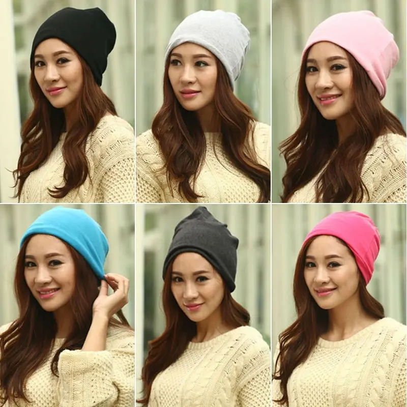 2019 зимние шапки для женщин Новые Вязаные одноцветная Милая шапка девочек осенняя