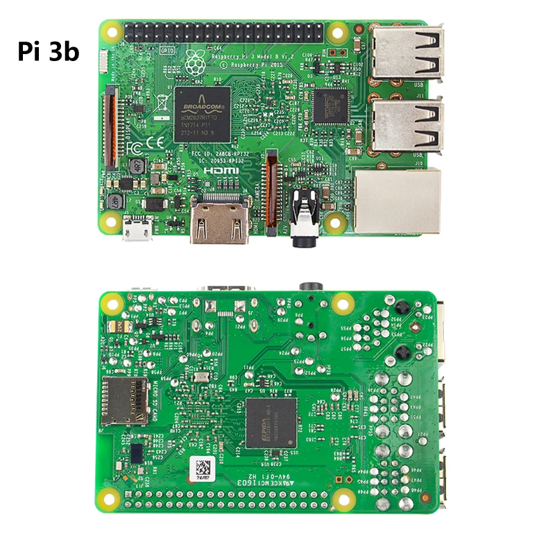 Raspberry Pi 3 Model B или Raspberry Pi 3 model b плюс плата+ ABS чехол+ блок питания мини ПК Pi 3B/3B+ с WiFi и Bluetooth