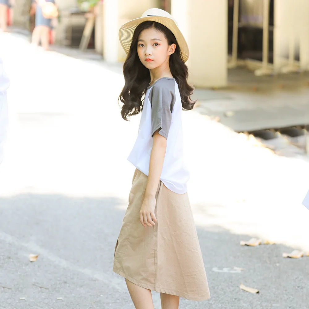 2019 г. Брендовые дизайнерские детские юбки для девочек Однотонные однобортные