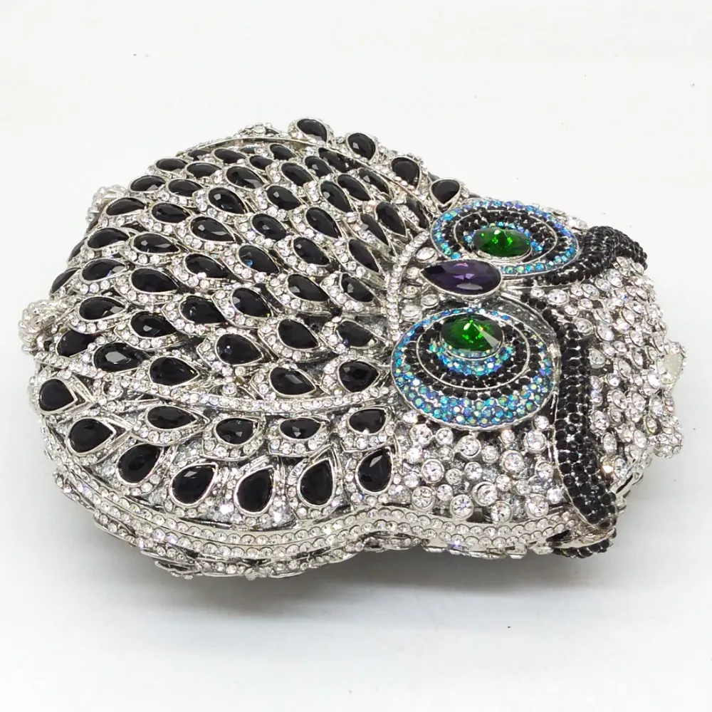 Boutique De FGG сова, Женский вечерний клатч с бриллиантами, вечерние клатчи с кристаллами, свадебные кошельки, женские открытые сумки