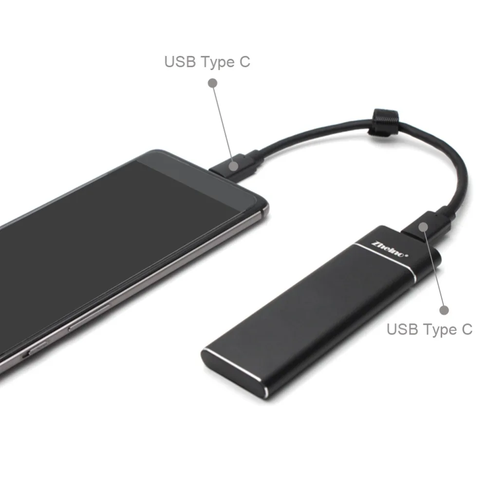 Zheino мини внешний SSD M.2 2280 128 ГБ 256 ГБ 512 Гб Тип C портативный SSD Внешний USB3.0 жесткий диск с 2 кабелями для ПК или телефона