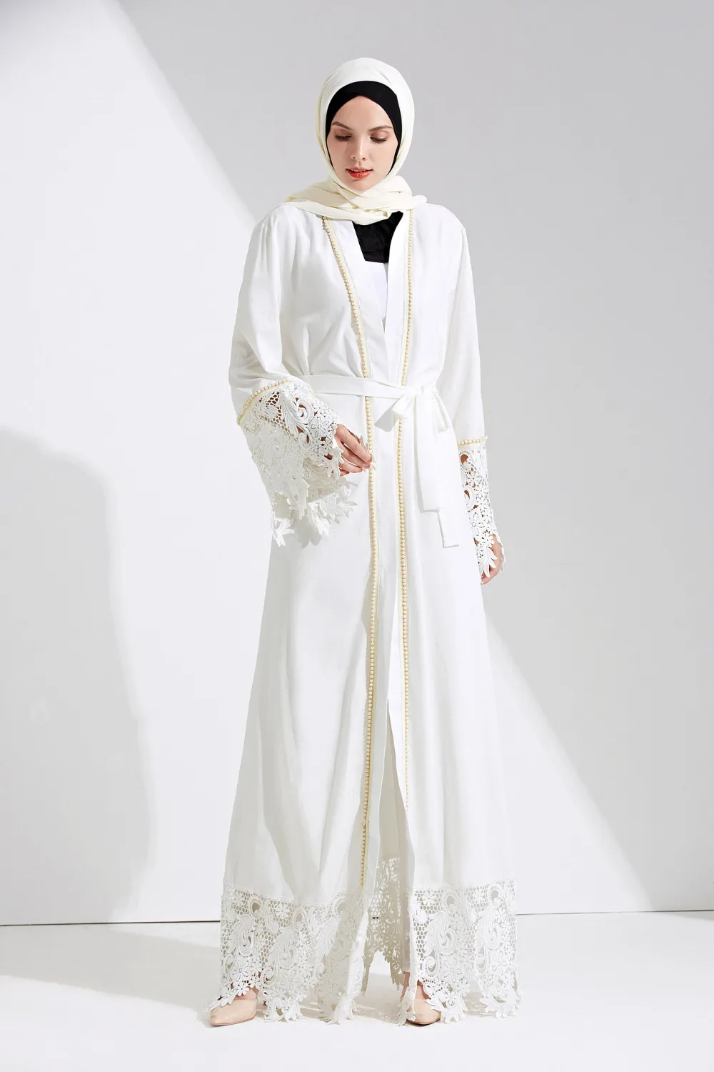 Дубай Abaya мусульманское платье однотонное женское вязаное модное | Женская