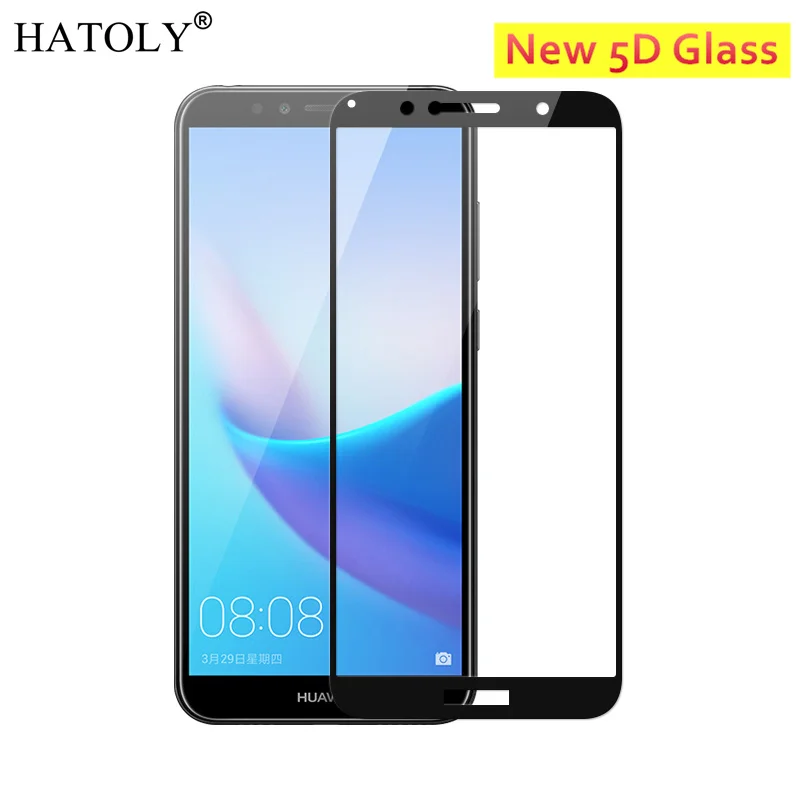 Защитное стекло 5D закаленное с закругленными краями для Huawei Honor 7A Pro | Мобильные