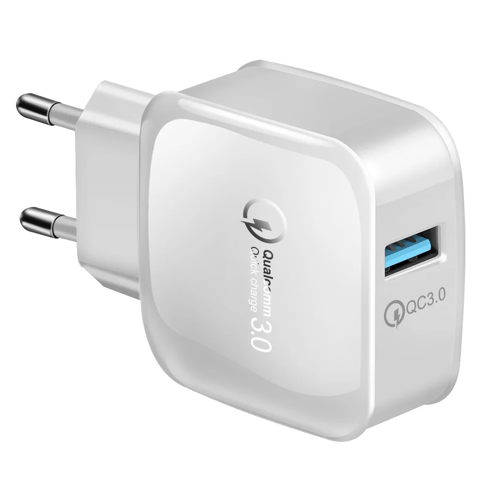 EU White ROMICHW USB Quick Charge 3,0 2.4A для iPhone samsung Xiaomi huawei EU, быстрое зарядное устройство для мобильного телефона, зарядка для Redmi K20 OnePlus7 - Тип штекера: EU White