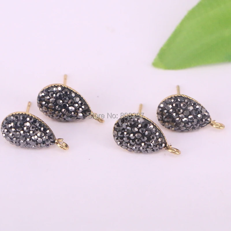 10 пар проложить Черный Rhinestone капли воды Форма Серьги-гвоздики Талисманы Ювелирные изделия Поиск Для женщин Интимные аксессуары