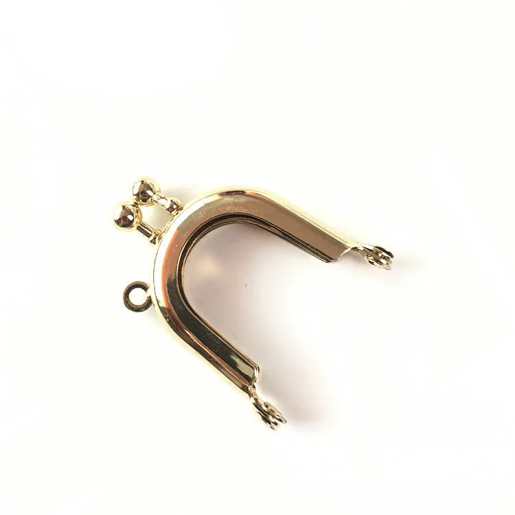 Gold Tone Kiss застежка замок золотой тон кошелек с металлическим каркасом мини Гладкий клатч Швейные отверстия U форма Повседневный Кошелек сумка аксессуары 4 см 10 шт - Цвет: Gold Tone