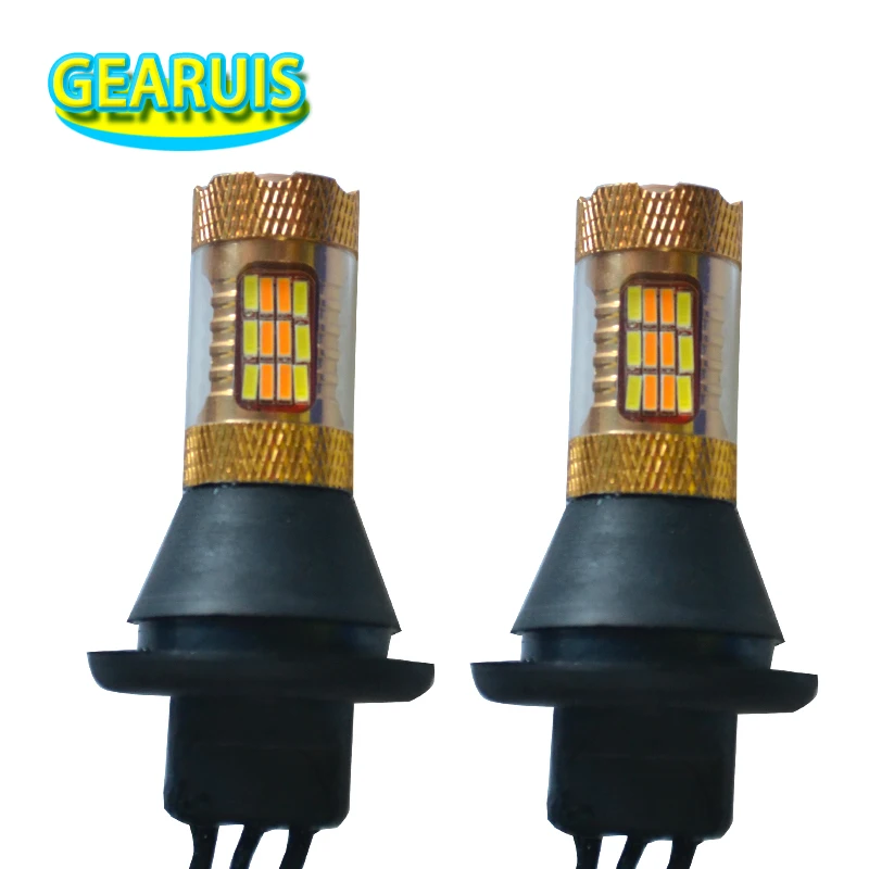 2 шт. Авто горки светодиодный 1156 BAU15S BA15S T20 7440 54 SMD 4014 объектив от белого к желтому
