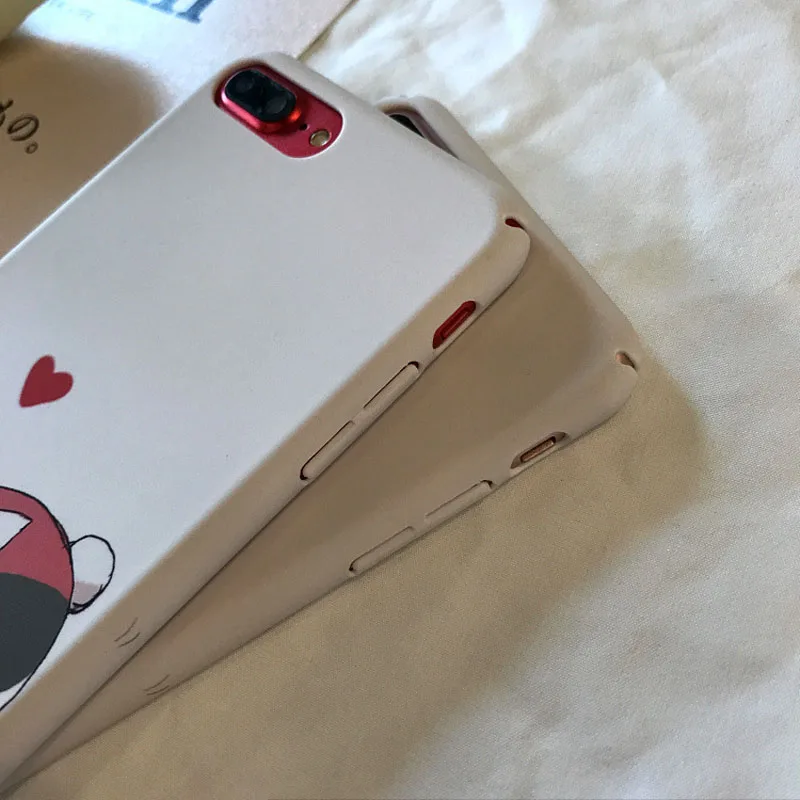 JiBan For iPhone 6 6s 7 8 Plus Phone Case Fashion Cute Funny Cartoon Cat Love Heart Hard PC Cover |