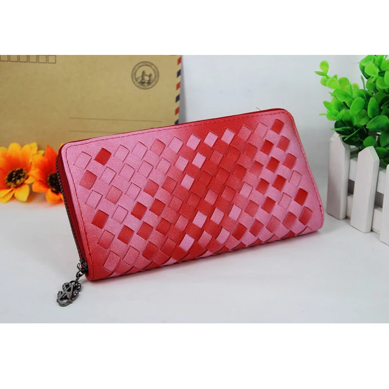 Женские кошельки с модным вязаным узором из искусственной кожи Летний стиль