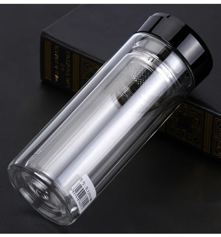 1 шт. двойная бутылка с заварником стеклянная для воды чая фруктовым заваркой