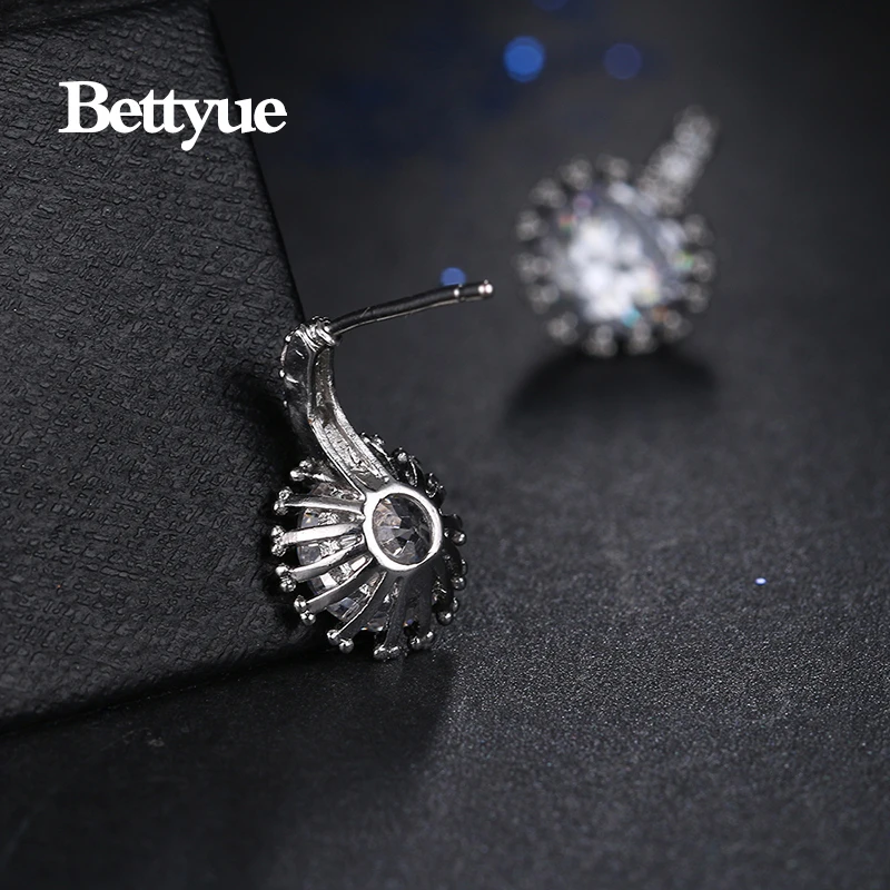 Bettyue Brand Fashion Charm Personality Earrings AAA Cubic Zircon White Gold Color Gothic Style Jewelry For Woman Gift | Украшения и