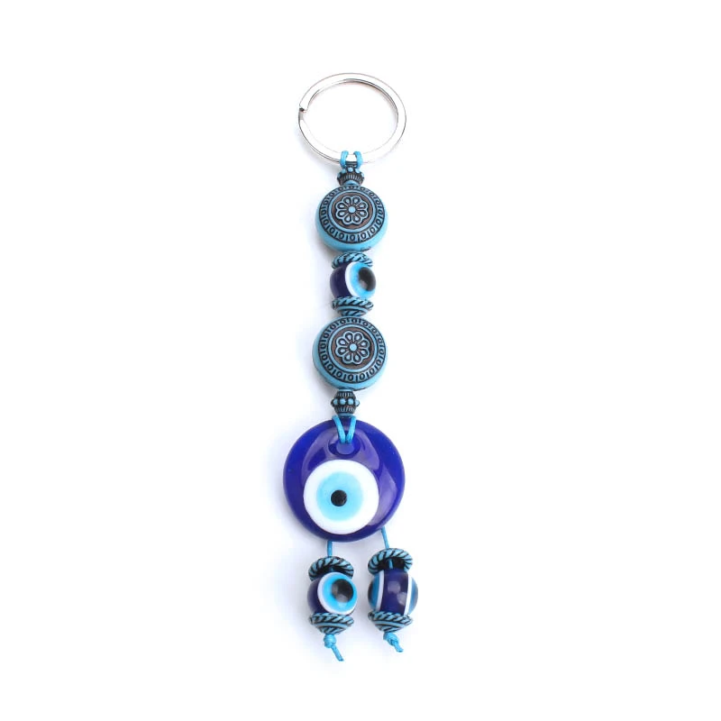 1 шт. evil eye Бусины и бисер цепочка для ключей бабочка/Слон/рыба/Круглый Шарм Синий