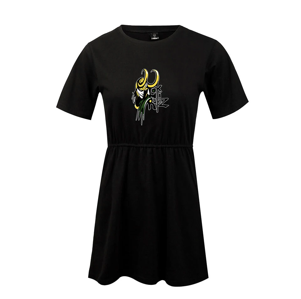 Женское платье-топ LOKI платье с круглым вырезом и принтом в стиле Харадзюку лето