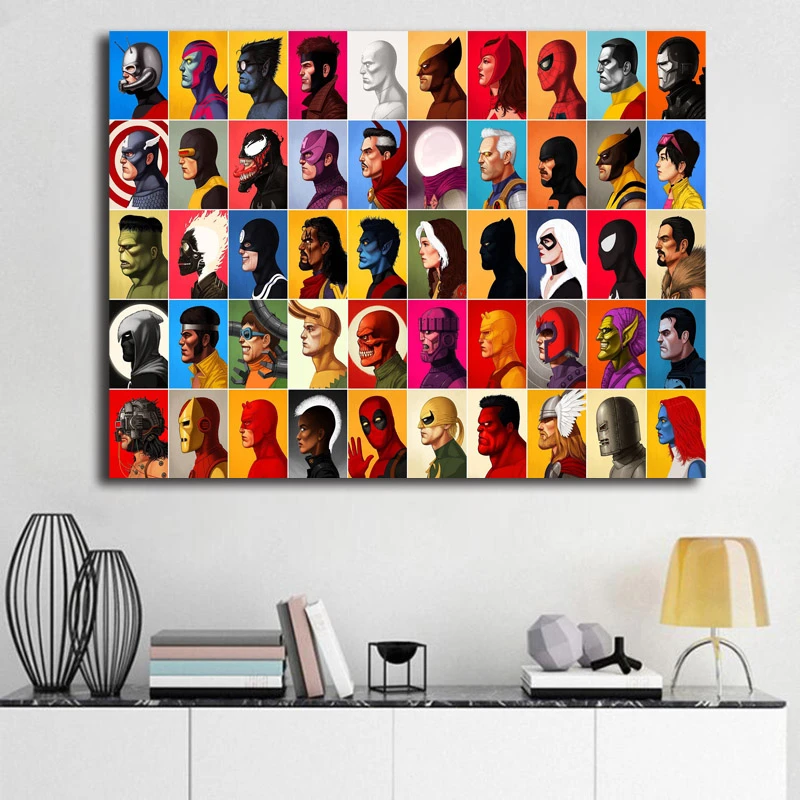 Коллекция комиксов Marvel, Картина на холсте, картина маслом, плакат, настенное искусство, HD изображение для жизни дома, детей, украшения для спальни