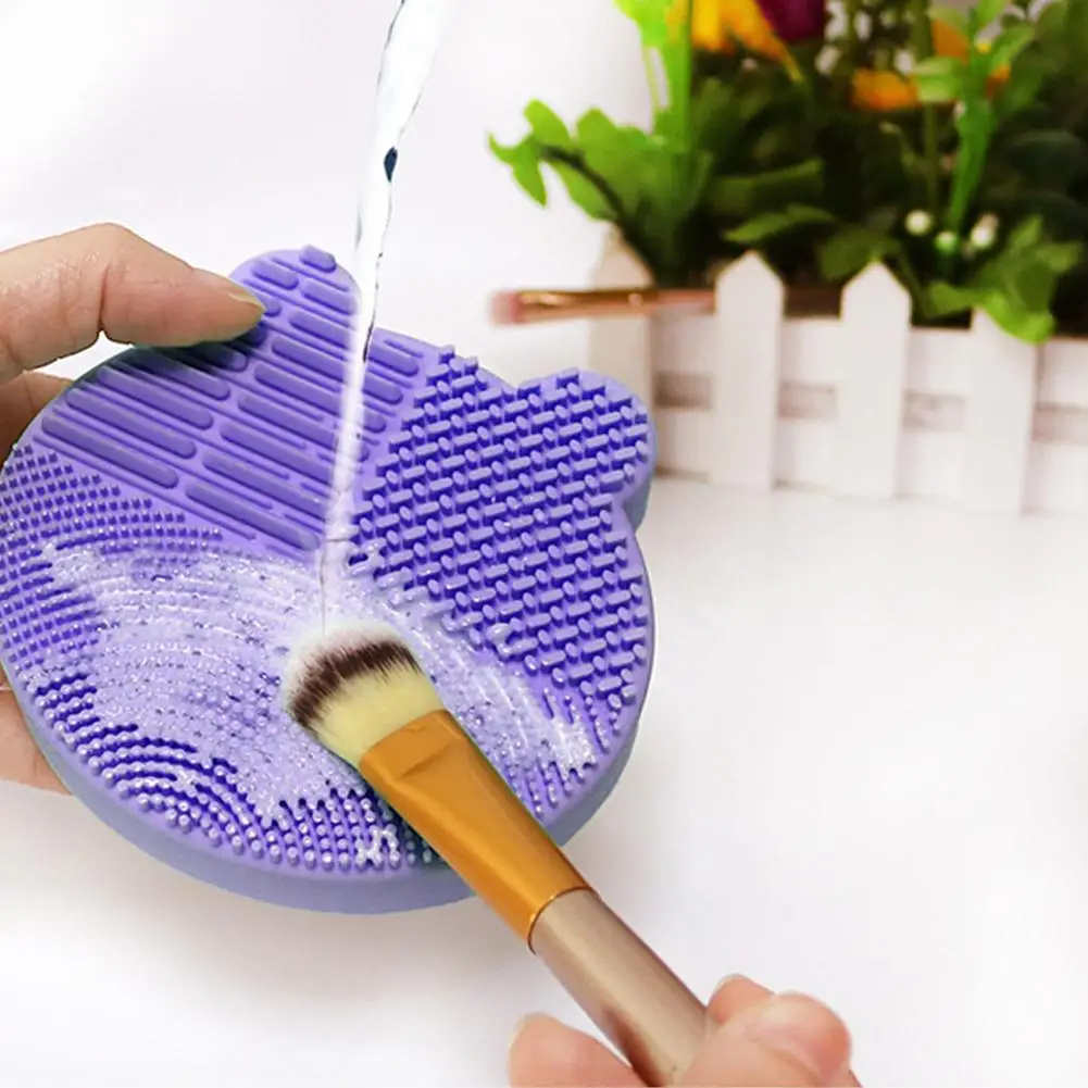 Силиконовая щетка для макияжа очищающая коврик косметический держатель кистей