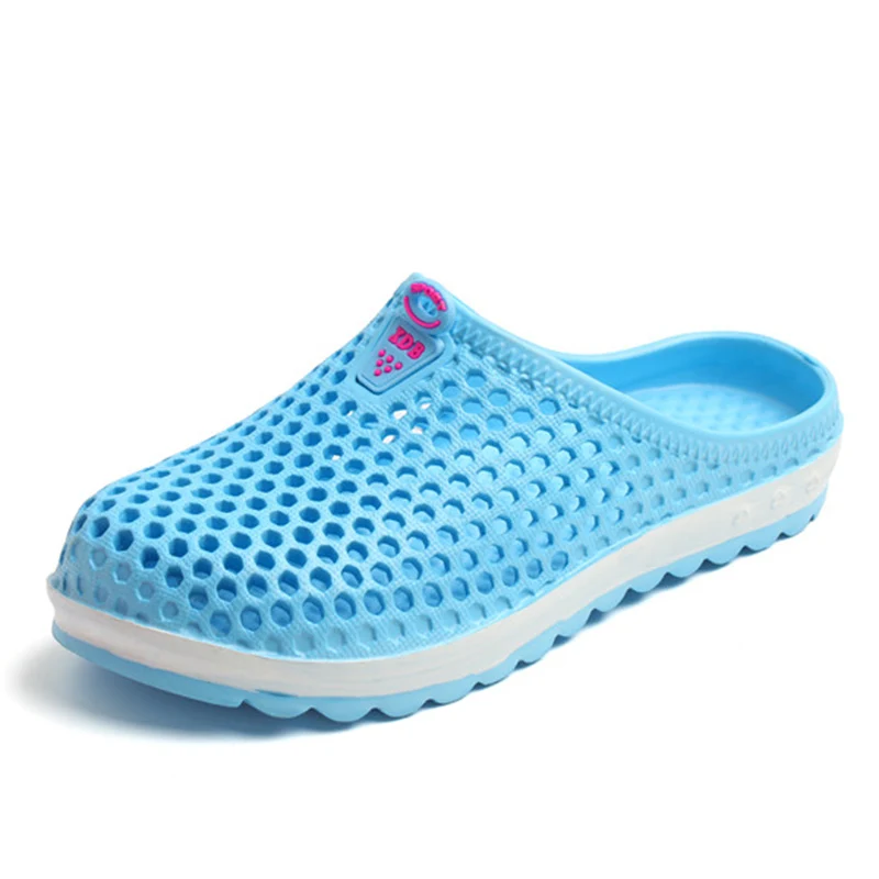 Light Blue GNOME/ мужская обувь, пляжные повседневные мужские тапочки, унисекс, с вырезами, повседневные пляжные сандалии, вьетнамки, Нескользящие шлепанцы - Цвет: Light Blue