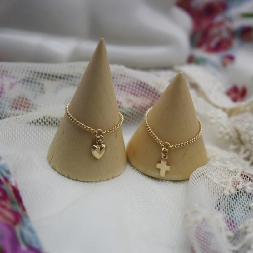 Модное женское кольцо 14k Золотое с крестиком в форме сердца свадебные ювелирные