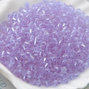 Light purple 100 шт 4 мм двухконусные Австрийские хрустальные бусины Подвески, стеклянные бусины Свободные разделительные бусины для изготовления ювелирных изделий своими руками - Цвет: Light purple
